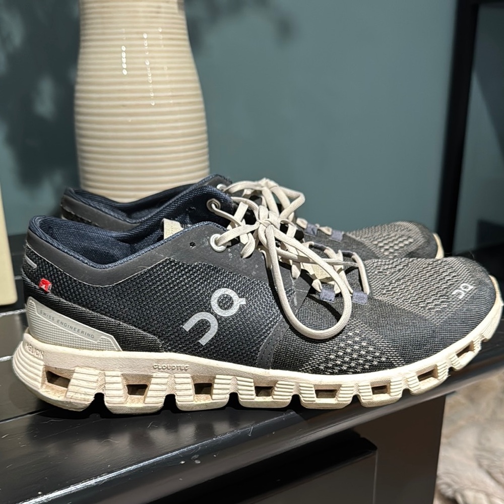 On Cloud Running Women’s Black and Off- White Shoes